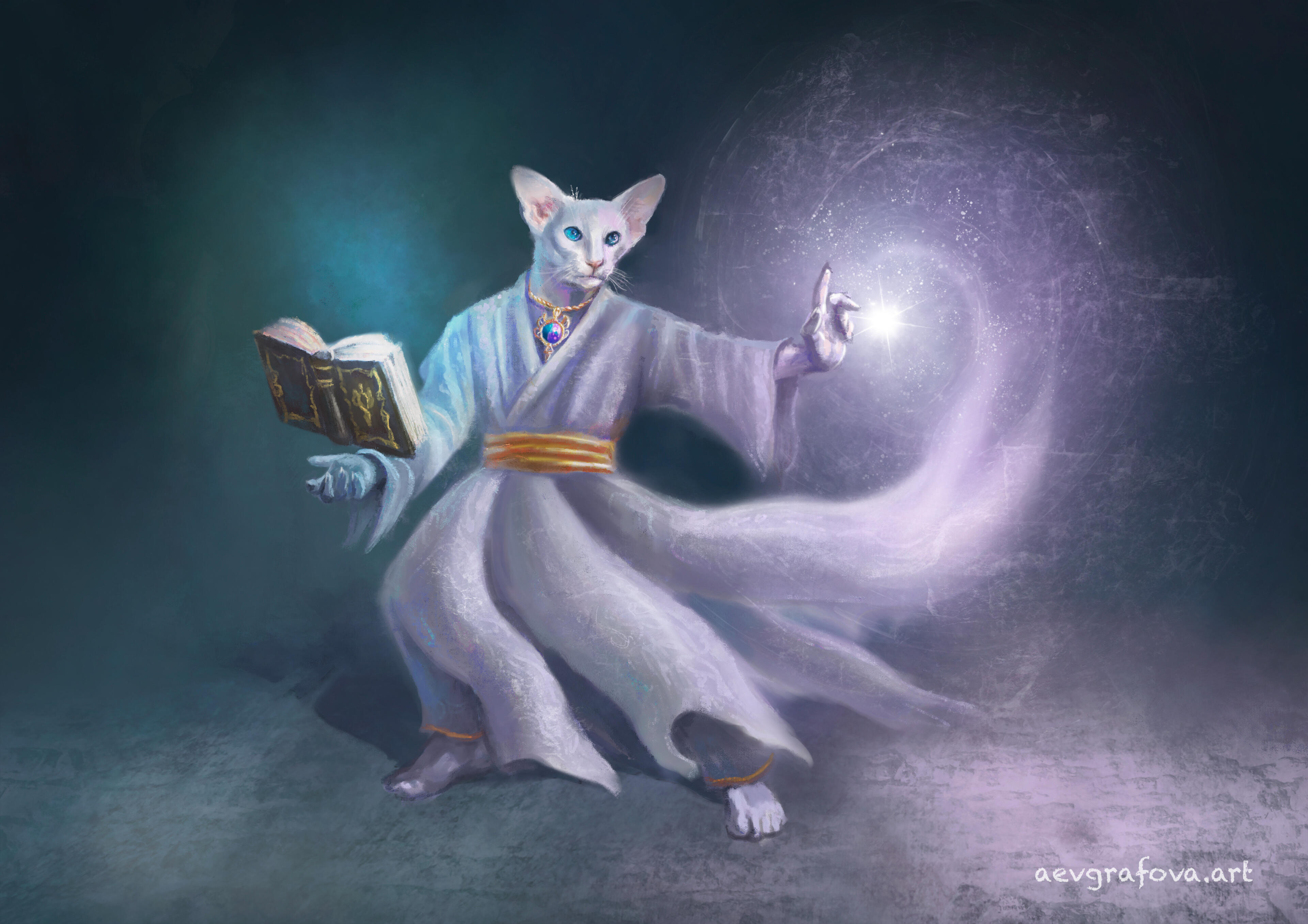 Whie Magic Cat - D&D Charcter Whie Magic Cat - D&D Charcter