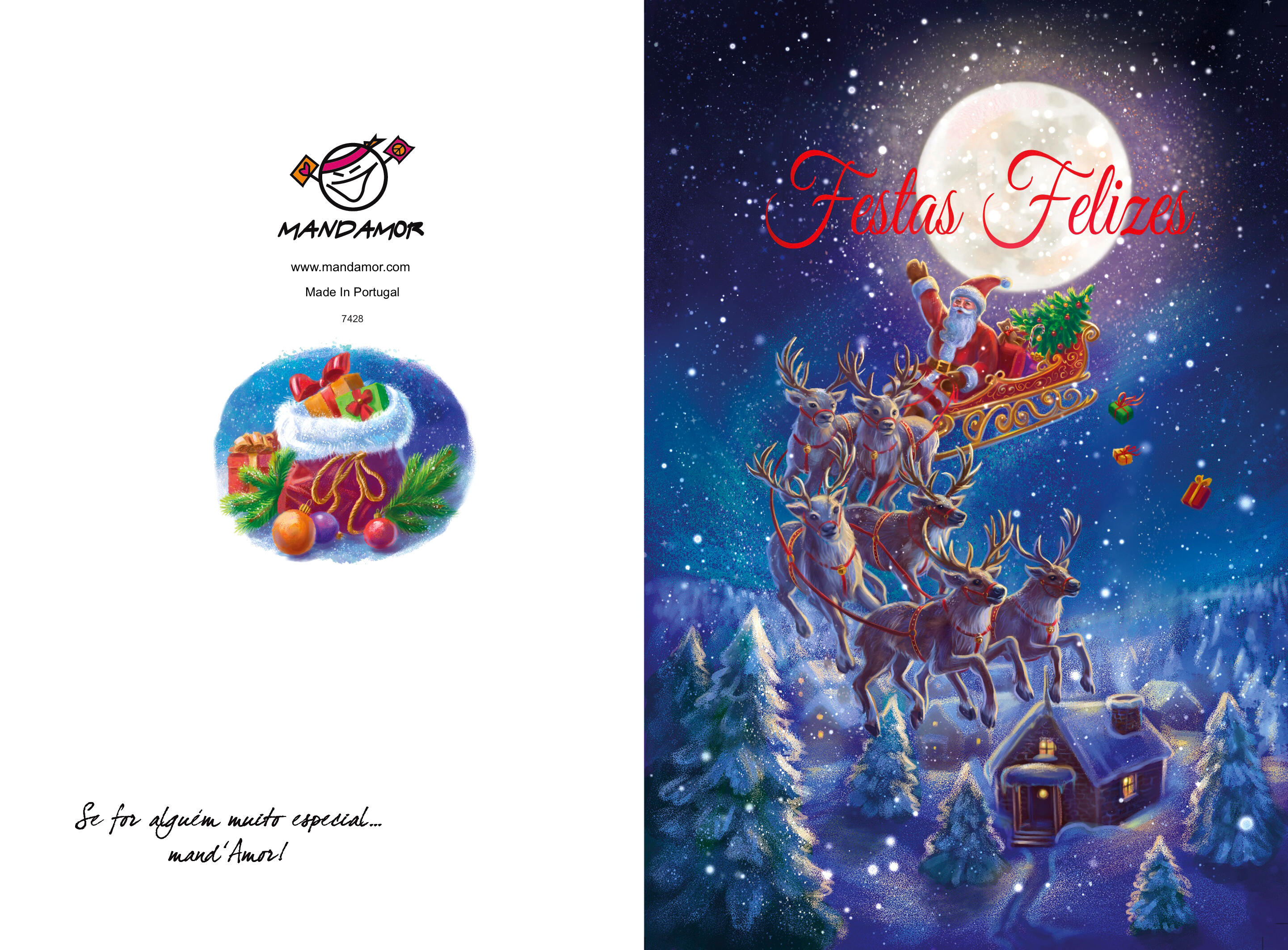 Santa in Flight - Christmas Greeting Card Design for Mandamor Santa in Flight - Christmas Greeting Card Design for Mandamor