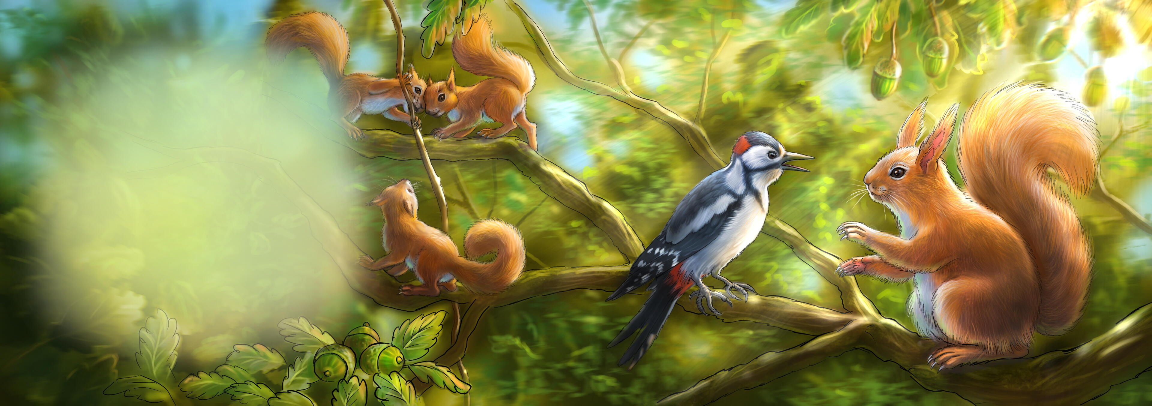 Woodpecker Family - Interior Spread Woodpecker Family - Interior Spread